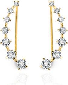 Produktbild Beneto Gold-plated longitudinal earrings with clear crystals AGU2712-G (L)