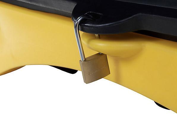 Actual product image Jonesco PE hazardous goods storage unit with roller shutter, for 4 x 200 l drums