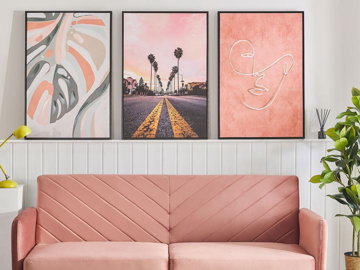 Image du produit Beliani Toile avec motif de visage rose 63 x 93 cm ASTI (63 x 93 cm)