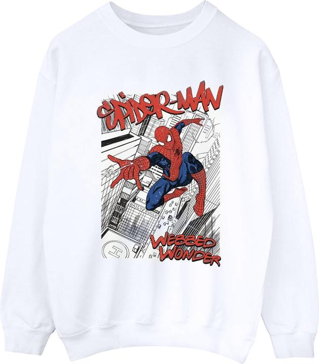 Actual product image Womens/Ladies Spider-Man Sketch City Sweatshirt (M)