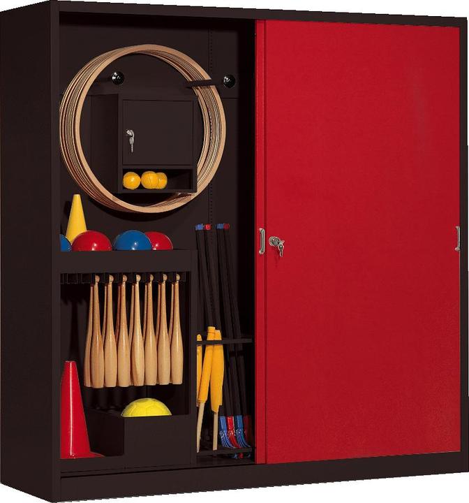 Produktbild C+P Sportgeräteschrank (HxBxT: 195x190x60 cm, mit Vollblech-Schiebetüren, Typ 5)