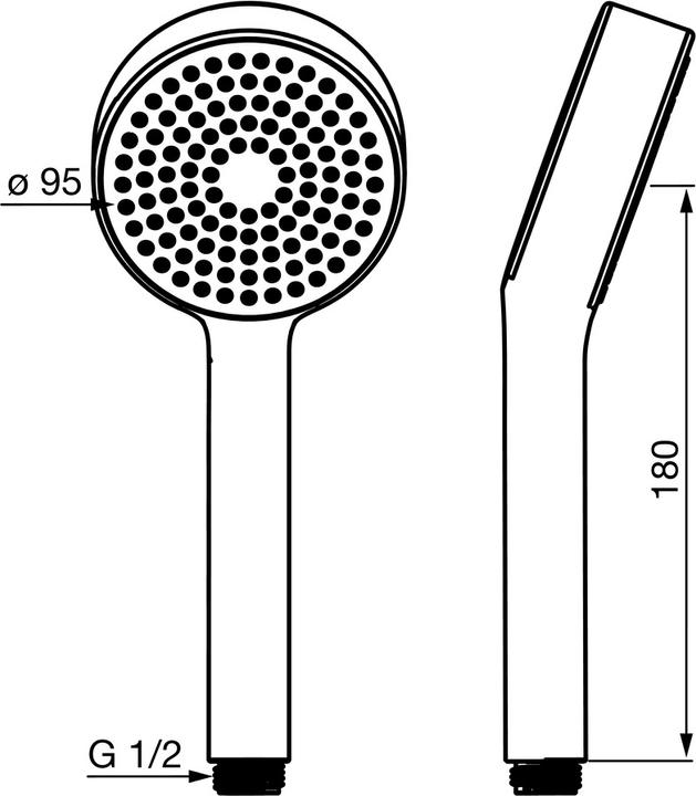 Productafbeelding Hansa Hansabasicjet handdouche, antikalktechnologie, D= 95 mm, 1-strooms, ecostroom, 44610400 (1 Typen balken, 9 l/min)