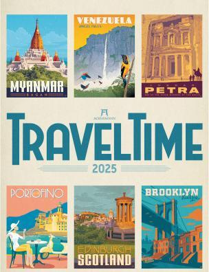 Image du produit Travel Time - Affiches de voyage Calendrier 2025 (33 x 100 cm, Allemand, Espagnol, Français, Anglais)