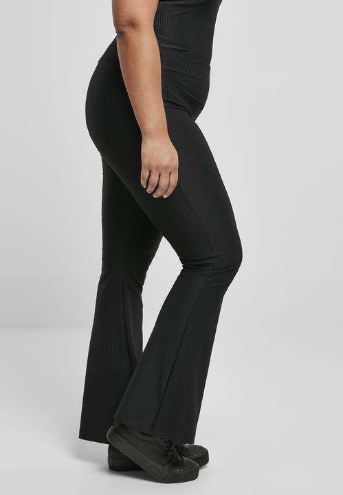 Actual product image Urban Classics Ladies High Waist Rib Boot Cut Leggings (5XL)
