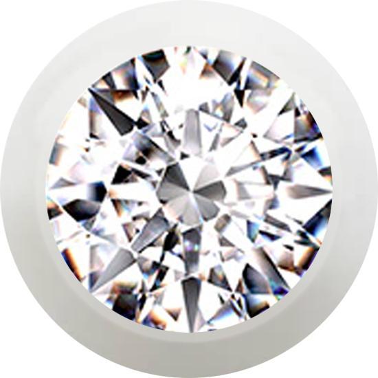 Actual product image Star Piercing Micro ball white with crystal silver (Without brass acrylic, Surgical steel 316L)