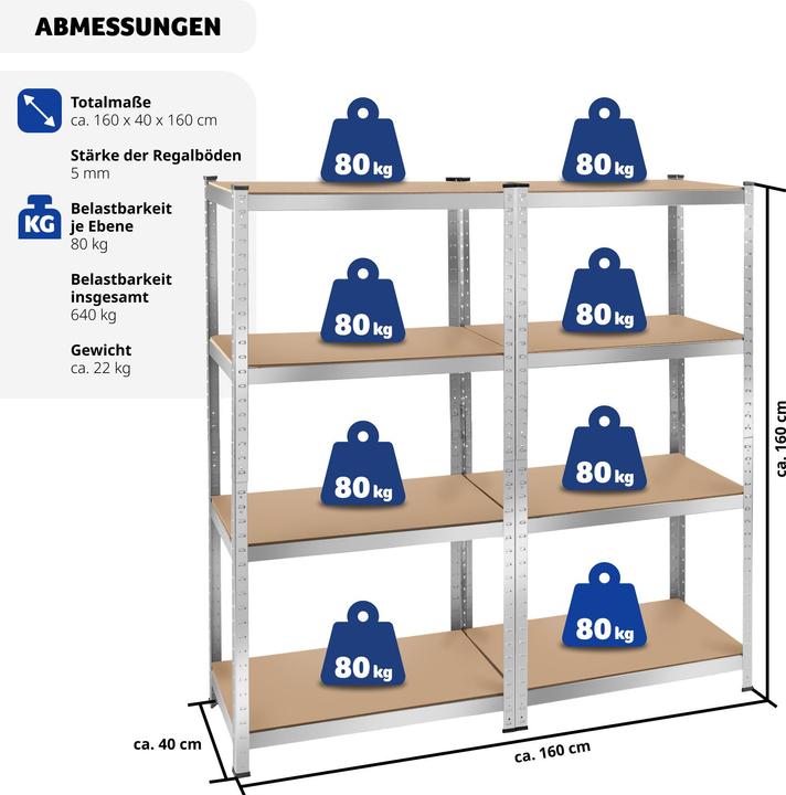 Produktbild tectake Schwerlastregale