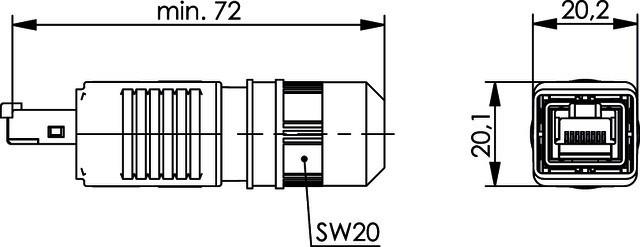 Actual product image Telegärtner RJ45 connector set Variant 4 Plug, straight Pole: 8P8C J80026A0016 Black J80026A0016 1 pc. (CAT6)