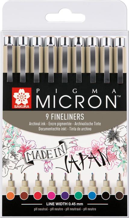 Sakura pigma micron (Multicolore, 9 x)