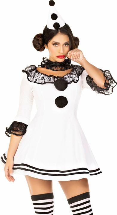 Produktbild Leg Avenue Pierrot Rüschenkleid - Clown Kostüm für Fasching Halloween (S/M)