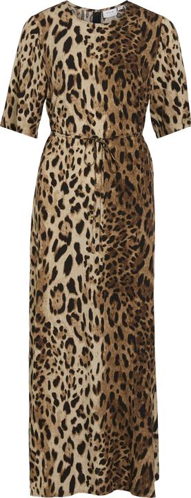 Vila Kurzärmeliges Leoprint Maxikleid