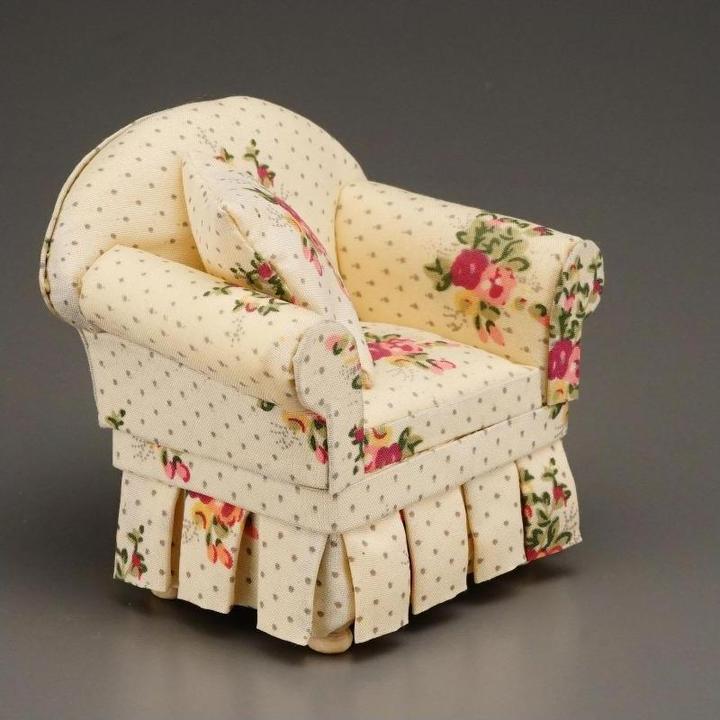 Produktbild Reutter 001.743/4 - Polstersessel mit Rosendekor, Miniatur