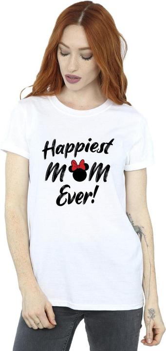 Immagine prodotto Disney Minnie Mouse Happiest Mom Ever Maglietta Ampia Donna (S)