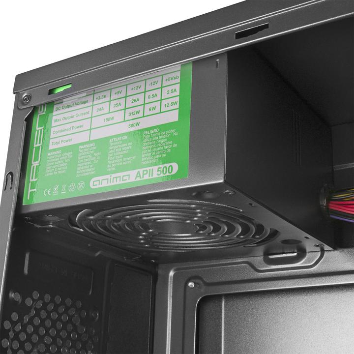 Actual product image Anima Boitier Mini Tour Micro ATX compatible AC0500 avec alimentation 500W (Noir) (mATX)