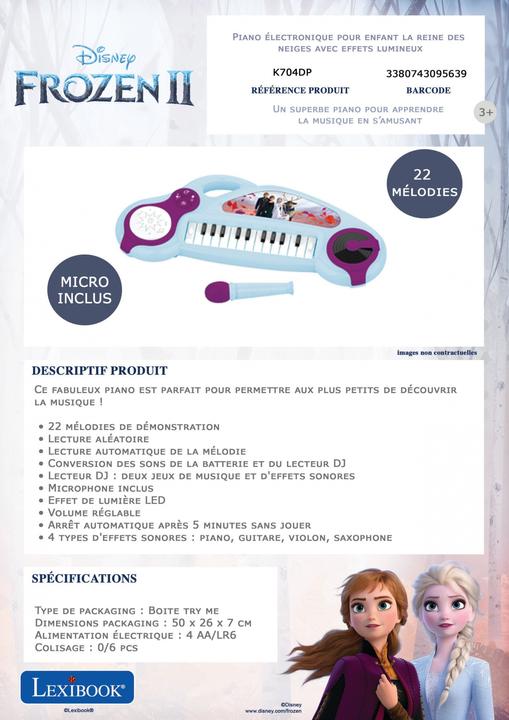 Produktbild Lexibook Disney Frozen Elektronisches Keyboard mit Lichteffekten (Multilingual)