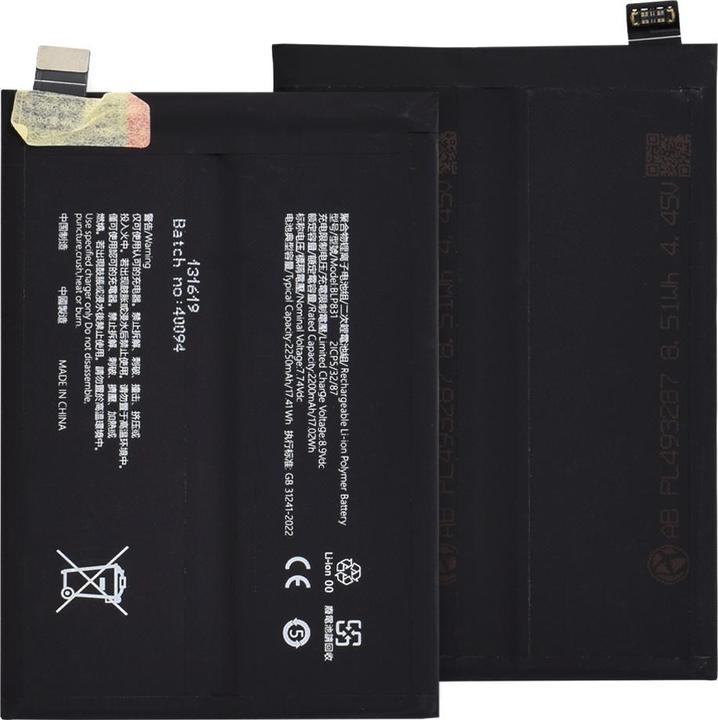 Actual product image OEM - Smartphone Battery BLP831 (21879) - Oppo Find X3 / Find X3 Pro CPH2173 - 2200mAh - Black