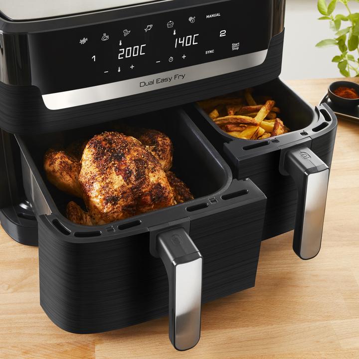 Actual product image Tefal EY9018 Dual Easy Fry Doppelkammer Heissluftfritteuse