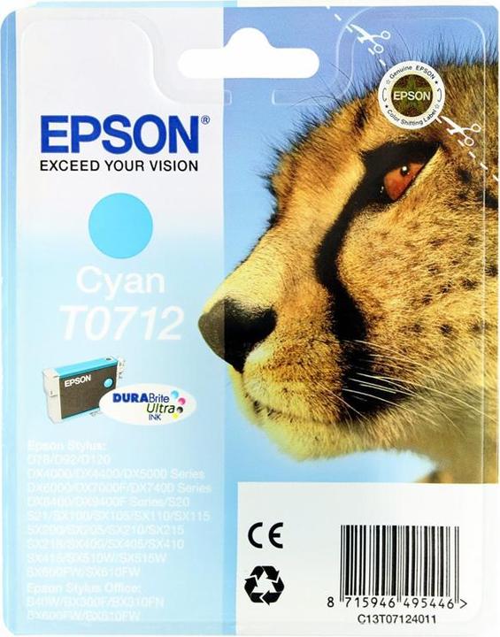 Immagine prodotto Epson T0712 - 5,5 ml - ciano - originale - blister (C)