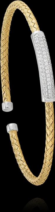 Immagine prodotto Charles Garnier Bracciale bicolore in argento, zirconi (6 cm, Argento 925)