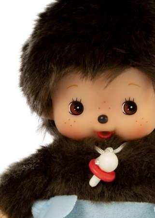 Image du produit Monchhichi Sekiguchi 235370 Original Bebichhichi garçon, en peluche marron, avec couche bleue, env. 15 cm (20 cm)