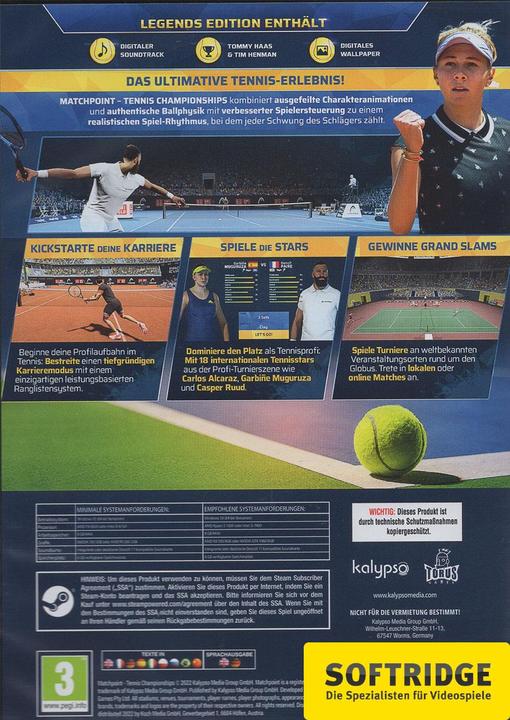 Actual product image Matchpoint - Tennis Championships Legends Edition (PC) (Windows, DE)