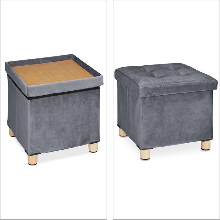 Image du produit Relaxdays Tabouret en velours