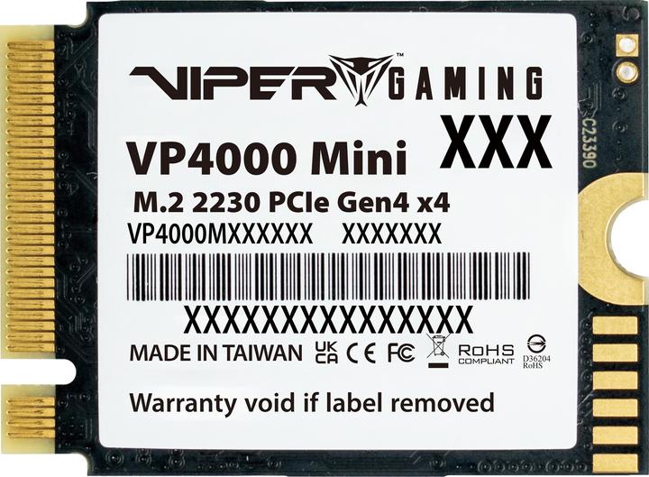 Actual product image Patriot SSD 2TB M.2 Viper Mini VP4000 Gen4 x4 5000/3500 (2000 GB, M.2 2230)