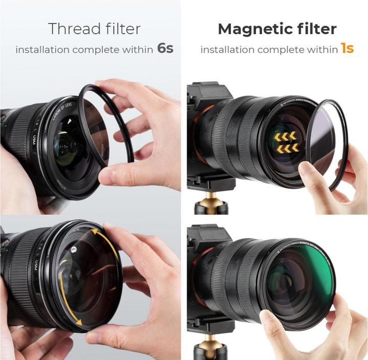 Immagine prodotto K&F Concept Magnetic 1/8 Black Mist Filter Nano X 55mm (KF-1836) (Filtro nebbia nero, 55 mm)