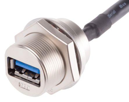 Produktbild Rs Pro USB-A 3.0 Metal C3 Panel Jack Screw (0.23 m, USB 3.0)