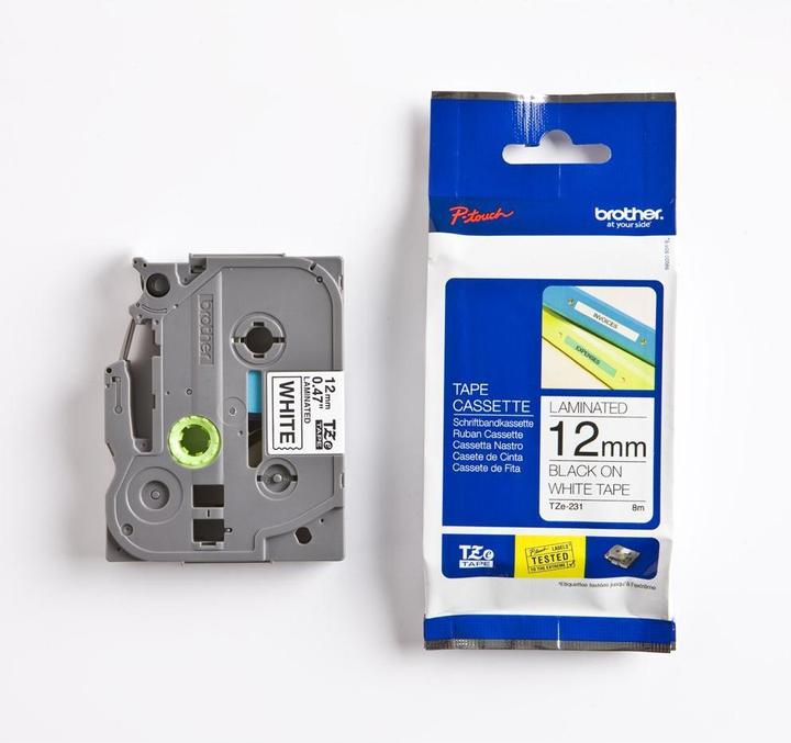 Actual product image Brother TZe-231S (1.20 cm, Black, White)