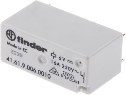 Immagine prodotto Finder PCB relè, SPCO 16A 6Vdc.