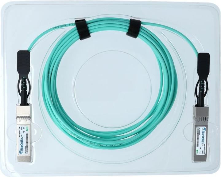 Image du produit CBO Câble optique actif, SFP+ 10GBASE-SR, 20m, multimode G50/125µm, OM3, aqua L'offre de câbles stati...