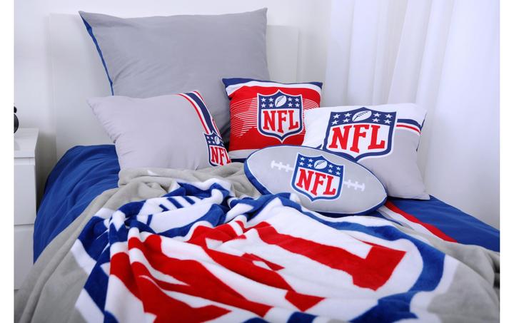 Actual product image Herding NFL Blanket 150 x 200 cm, Blue/Grey/Red (150 x 200 cm)