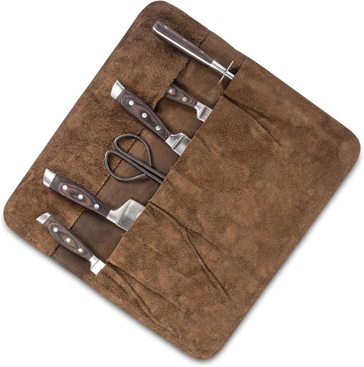 Image du produit Angus Stoke Sacoche en cuir pour couteaux, marron foncé antique