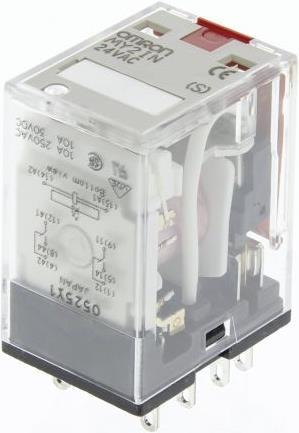 Actual product image Omron Industrial Automation MY2IN mini DPDT ind relay LED,24Vac