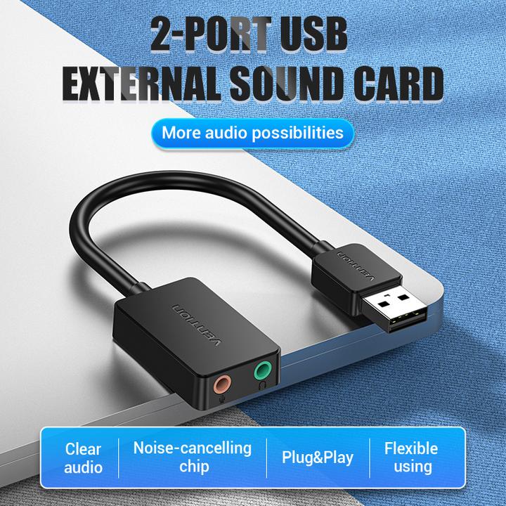 Image du produit Vention Carte son externe USB 2.0 CDYB0 2 ports 0.15m (USB)
