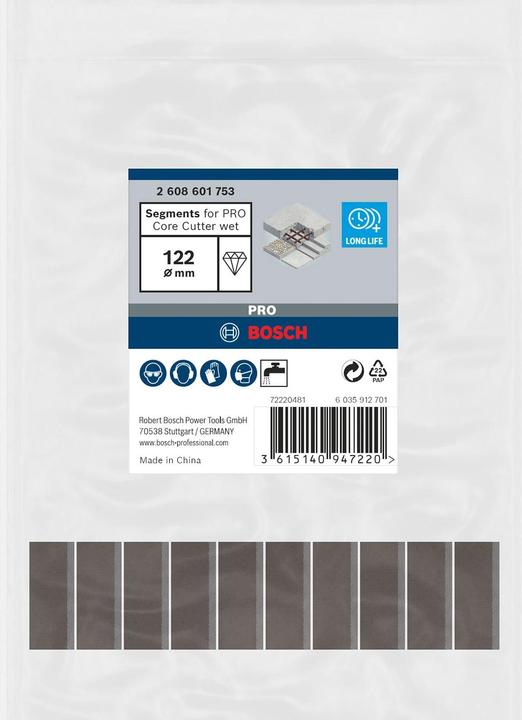 Immagine prodotto Bosch Professional Zubehör PRO Core Cutter bagnato, 122 x 10 mm, 1 1/4 di pollice UNC (122 millimetri)