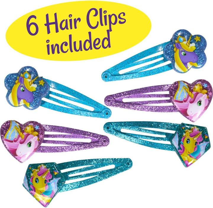 Actual product image Craze Galupy unicorn barrettes hair clips 6-pack (6 pcs.)