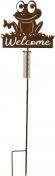 IKO Metall-Regenmesser Frosch "Welcome" rost h=98cm b=