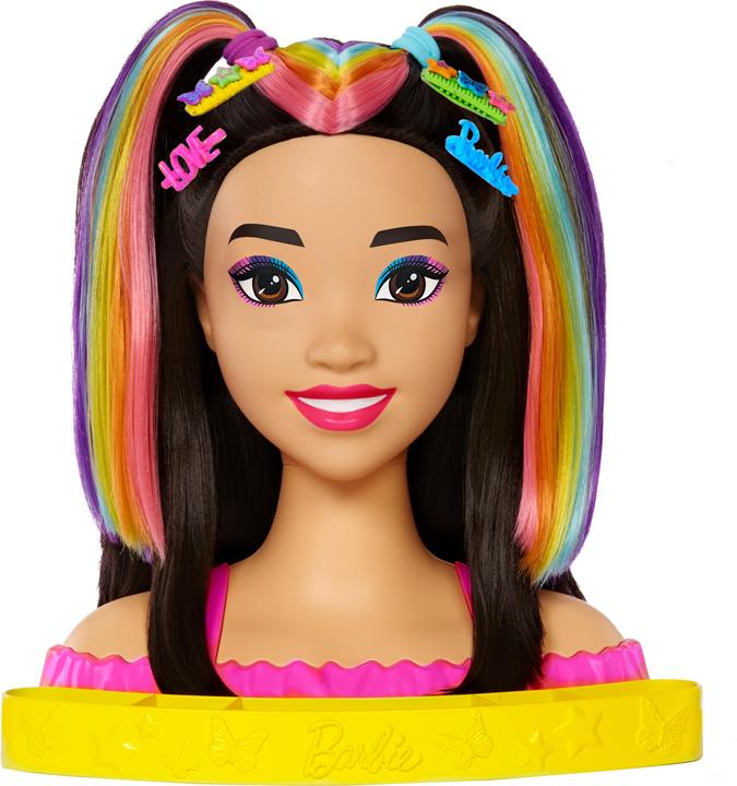 Image du produit Barbie Neon Rainbow Deluxe Styling Head - Black Hair