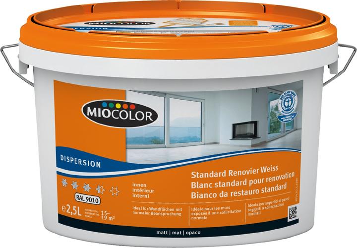 Miocolor Dispersione Risanamento bianco RAL 9010 (Bianco puro, 2.50 l)