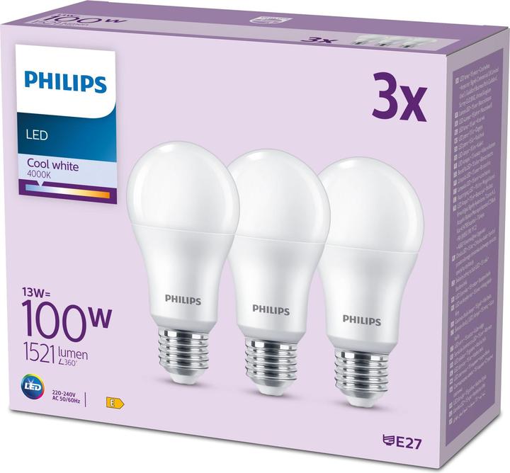 Produktbild Philips LED Bulbs (E27, 13 W, 1521 lm, 3 x, E)