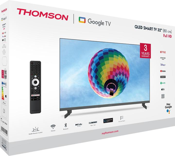 Actual product image Thomson Google TV 32 inch QLED Side (32", QLED, Full HD)