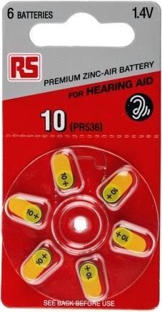 Rs Pro RS Zinc Air PR70 Battery 6 Pack (6 pz., PR70)