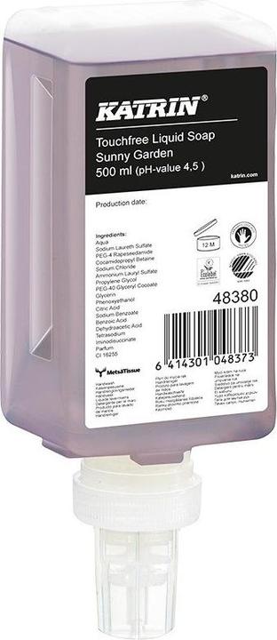 Produktbild Katrin Saebe Flydende Sunny Garden Touchfree 500 ml,12 fl x 500 ml/krt (Flüssigseife, 500 ml)