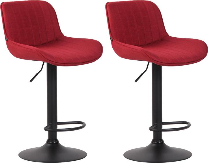 Immagine prodotto CLP Set di 2 sgabelli da bar Lentini Tessuto nero, rosso