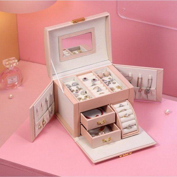 Image du produit Ecarla Jewellery Box With Mirror And Drawer Powder Rose