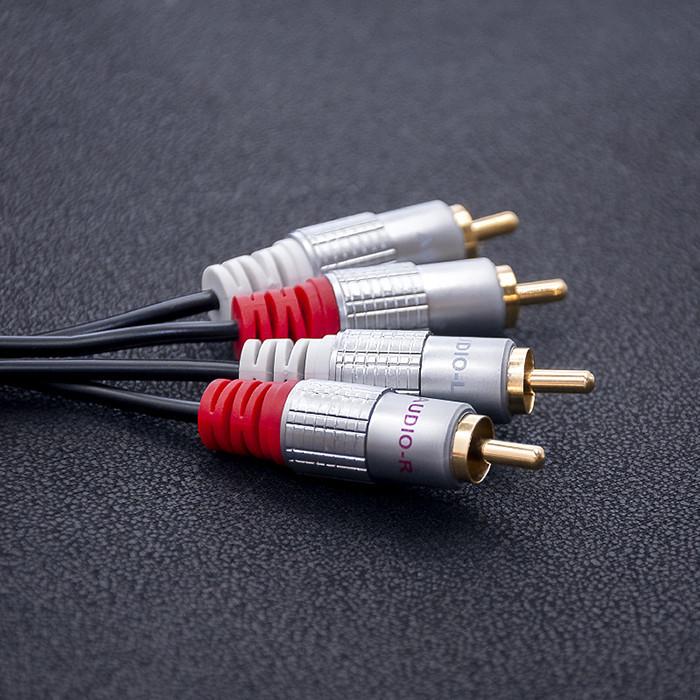 Actual product image Qoltec 52335, 2 x RCA, Male, 2 x RCA, Male, 0.5 m, Black (0.50 m)