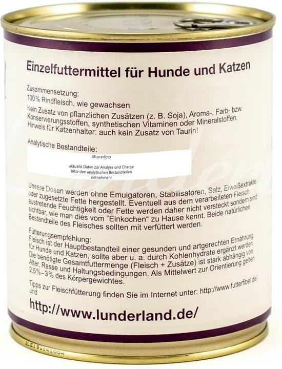 Produktbild Lunderland Dose Rindfleisch durchwachsen (Adult, 1 Stk., 360 g)