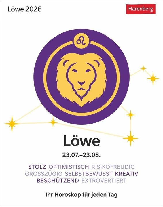 Actual product image Harenberg Löwe Sternzeichenkalender 2026 - Tagesabreisskalender - Ihr Horoskop für jeden Tag (11 x 14 cm, German)