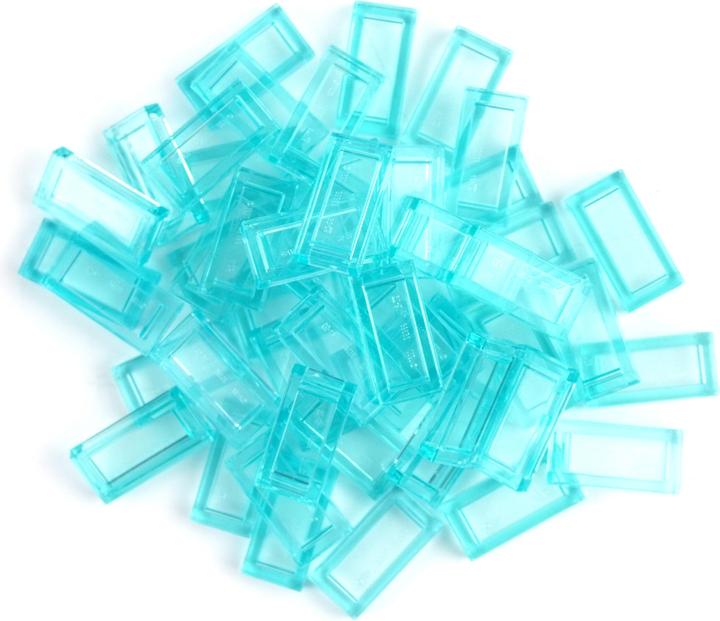 Produktbild LEGO 1x2 Fliesen transparent Hellblau - 250 Stueck - Trans blue tile 3069b (LEGO Zubehör)